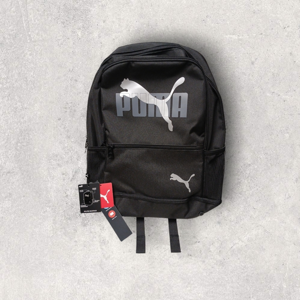 Puma logo eclipse black backpack nwt